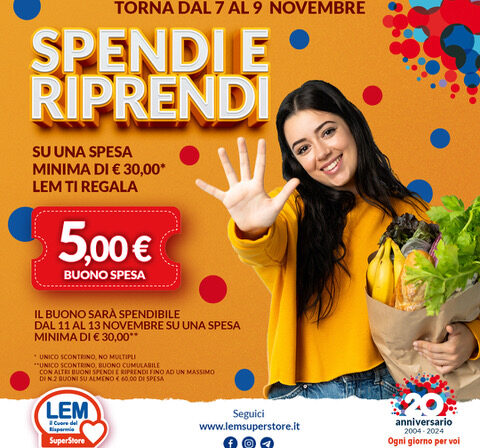 A Novembre torna Spendi e Riprendi